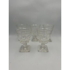 Set of‎ 5 Vintage Imperial Glass CAPE COD Pedestal Sherbet Glasses